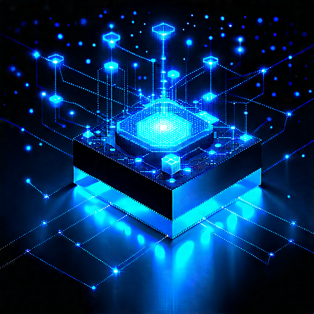 Blockchain Network Visualization With Blue Blue
