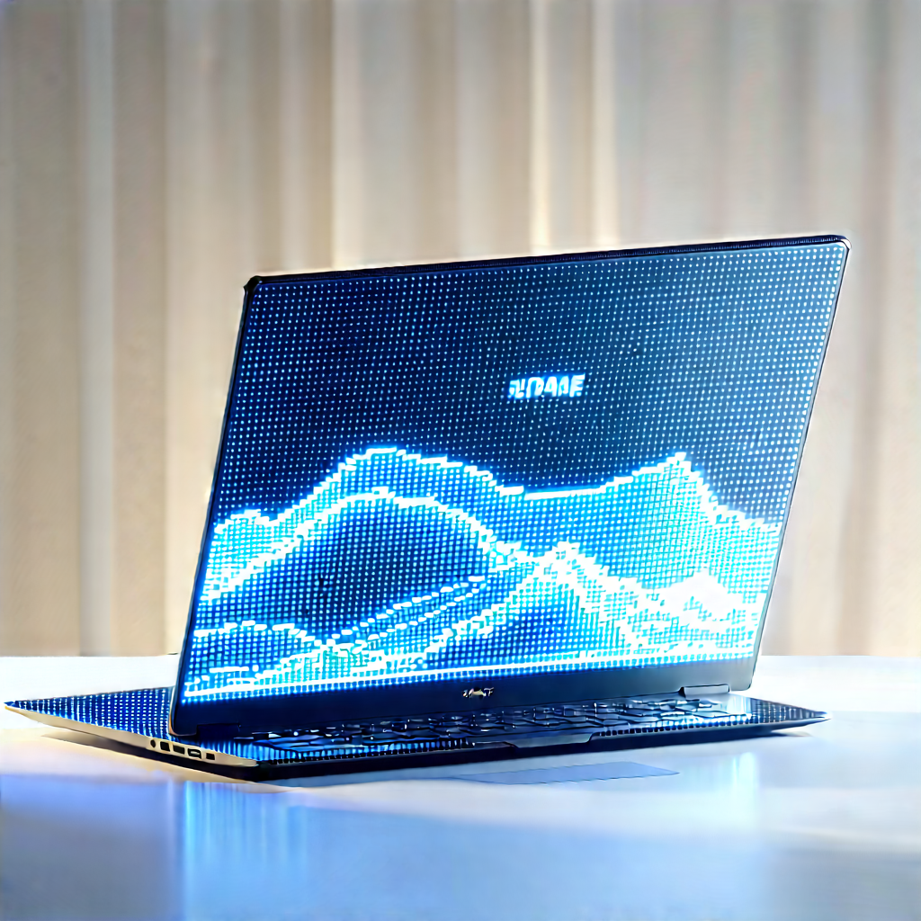 Laptop With Data Visualization With Laptop Computer