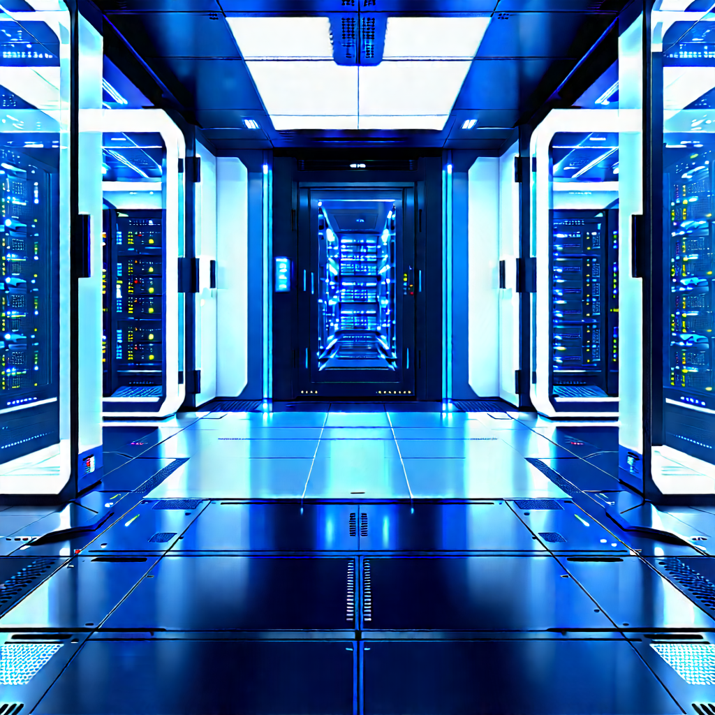 (futuristic:1.39) Server Room With Image, There