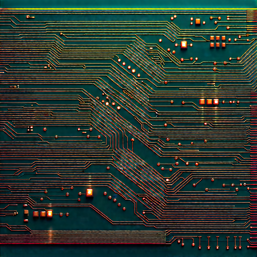 Circuit board with (digital:1.12) particles