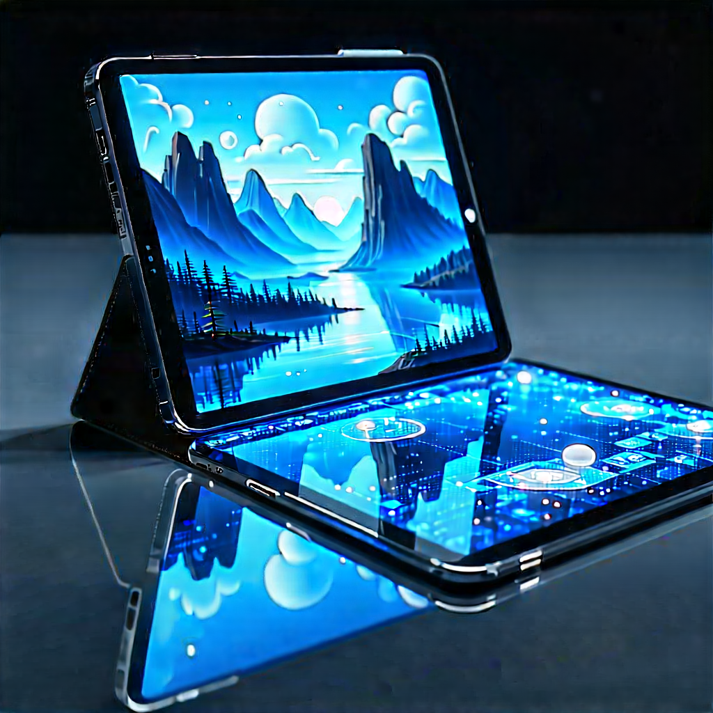 Tablet With Digital Artwork With Tablet Computer
