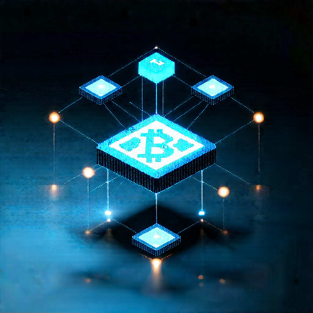 Blockchain Network Visualization With Blue White
