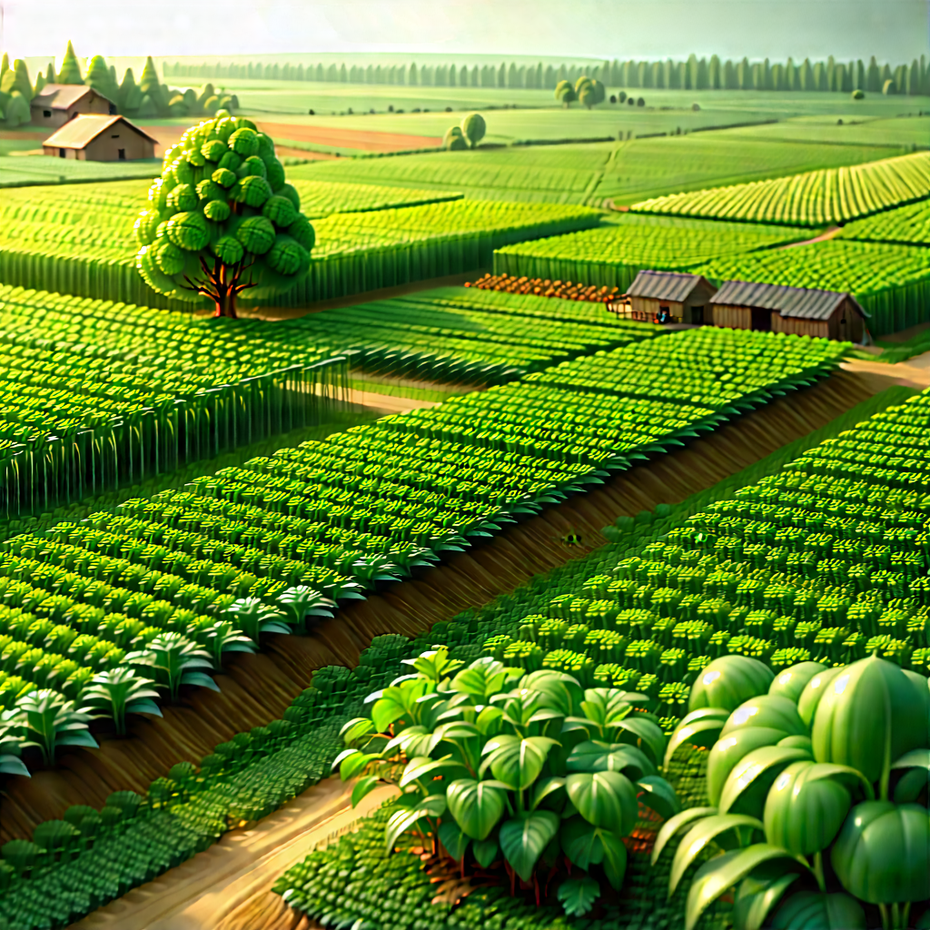 Agricultural Technology In Modern Laboratory With Cartoon Depiction