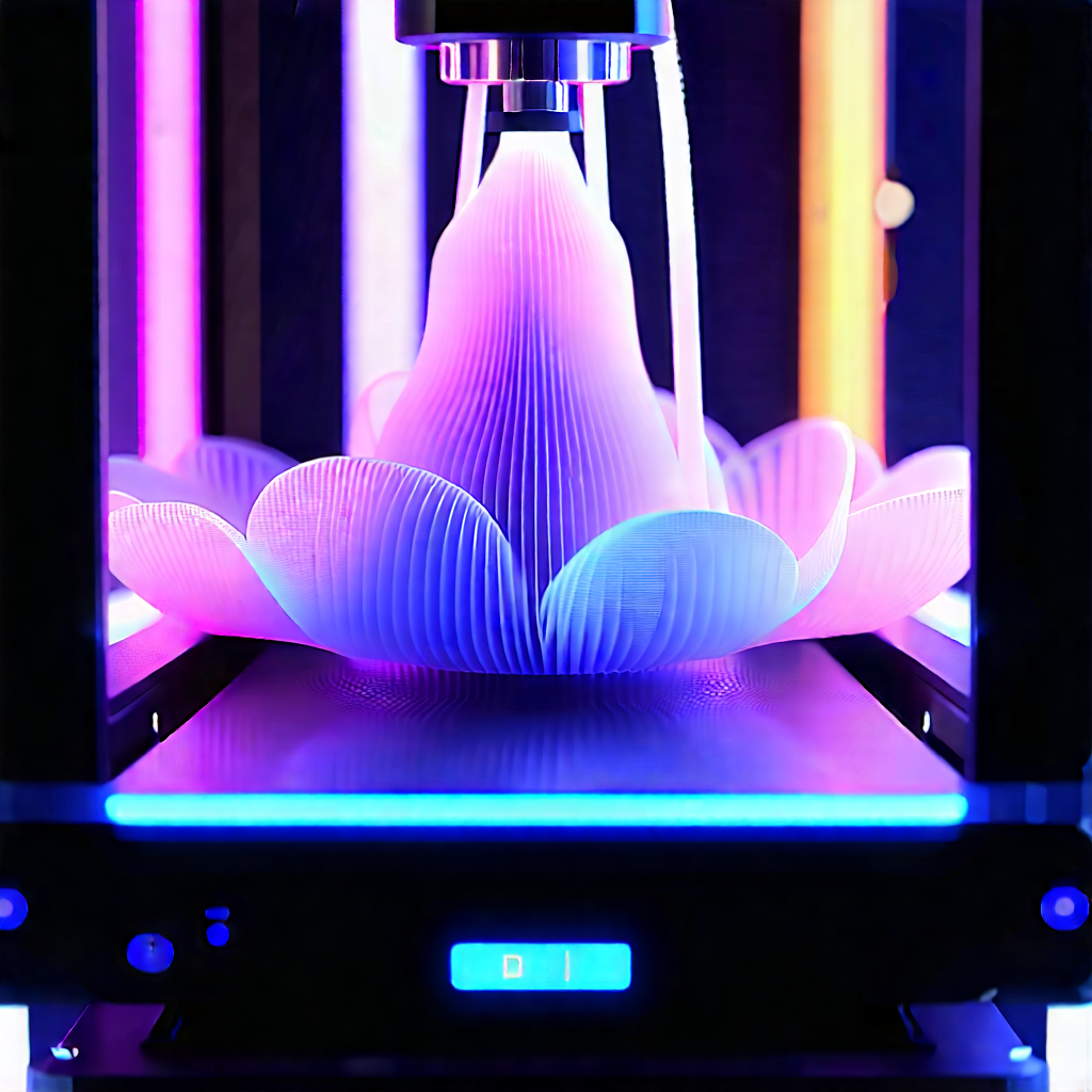 3d printer with neon accents