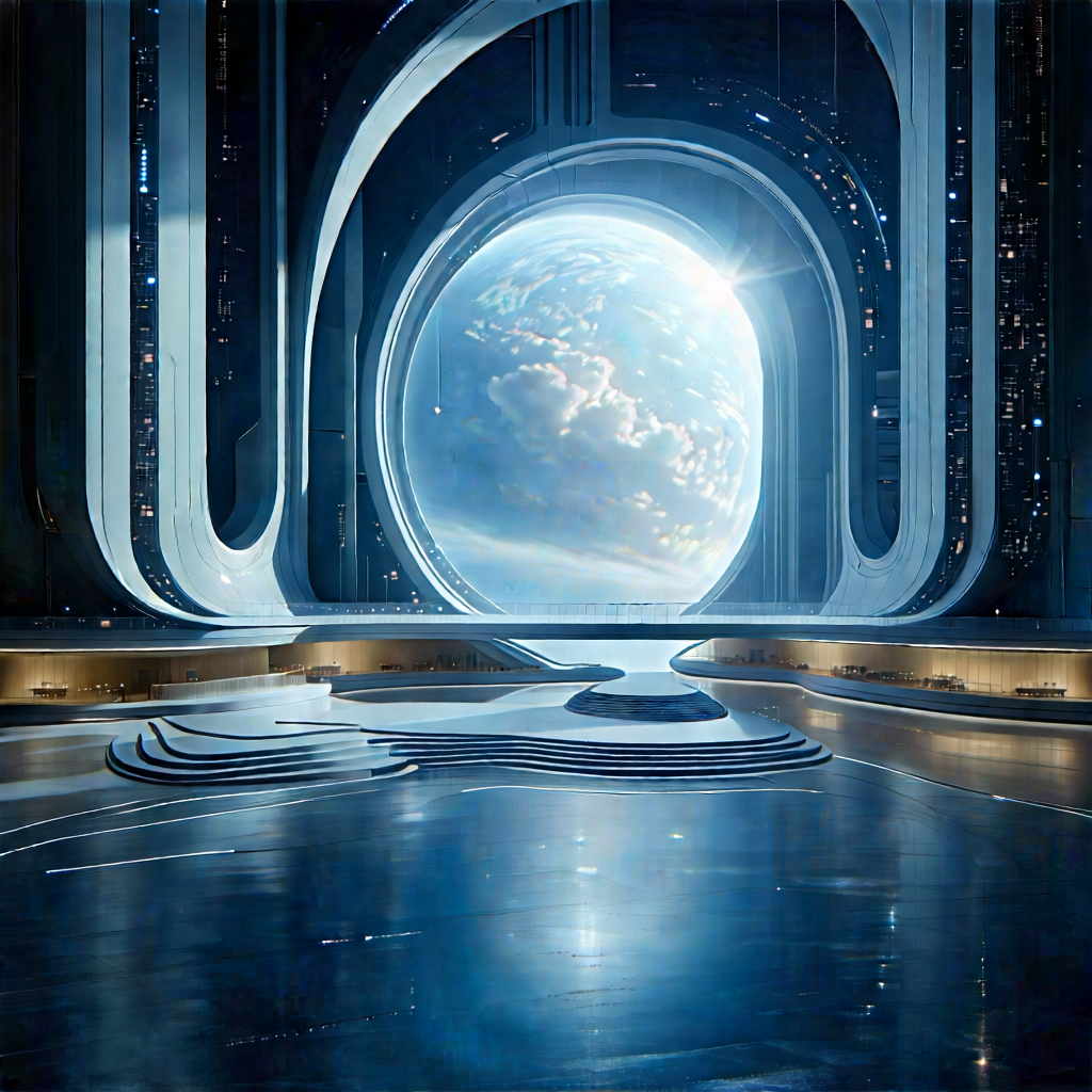 Futuristic Innovation Hub With Image, There