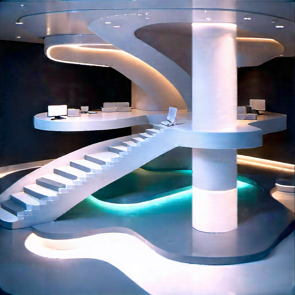(futuristic:1.31) Tech Startup Office With Large, Modern