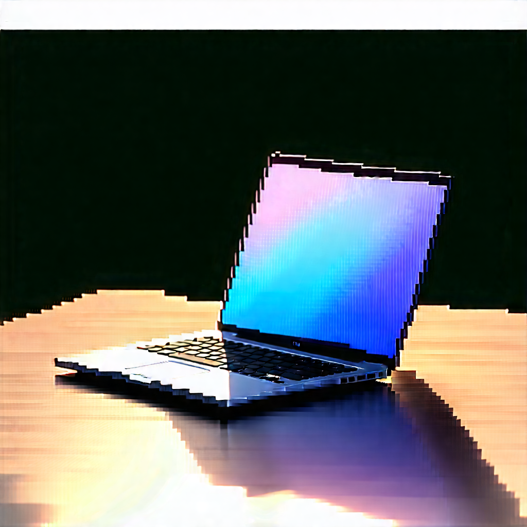 Laptop With Digital Artwork With Laptop Computer