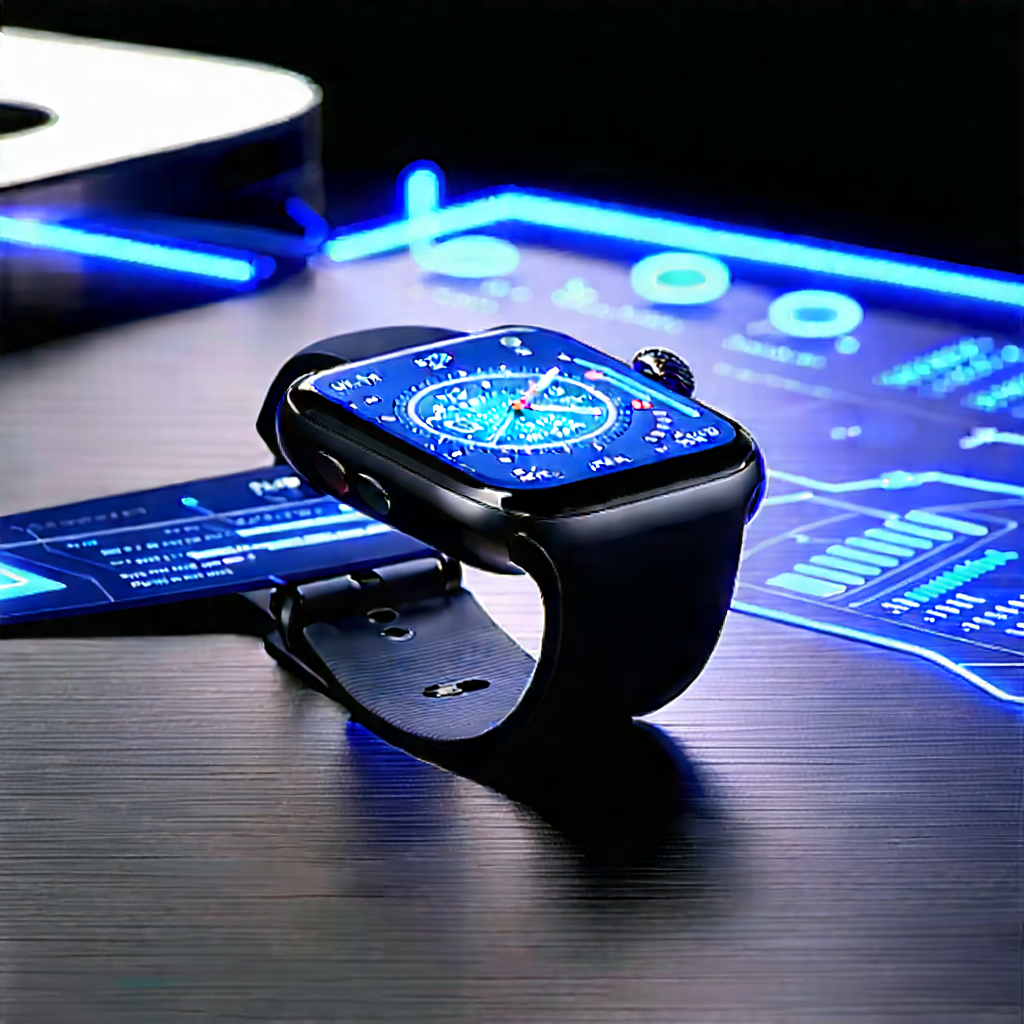 Smart Watch With Data Visualization With Black Watch