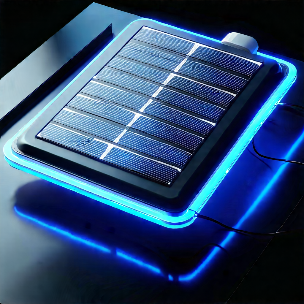 Solar panel with neon accents