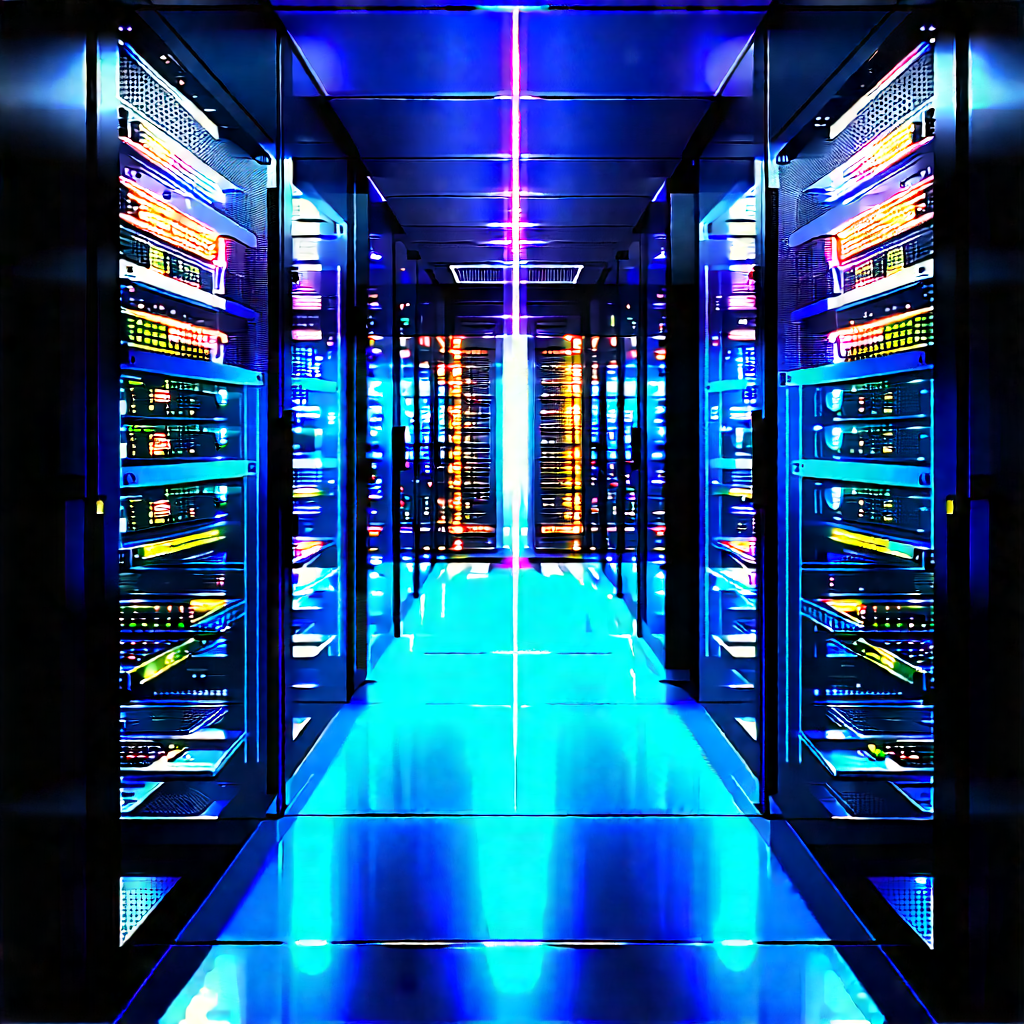 Server Rack With Laser Scanning With Large Room