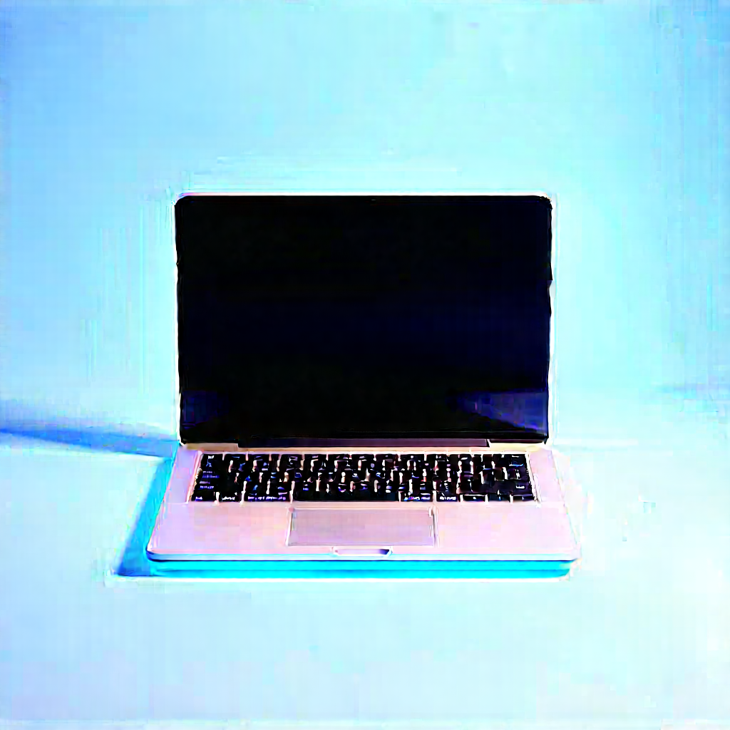 Laptop With Digital Artwork With Laptop Computer