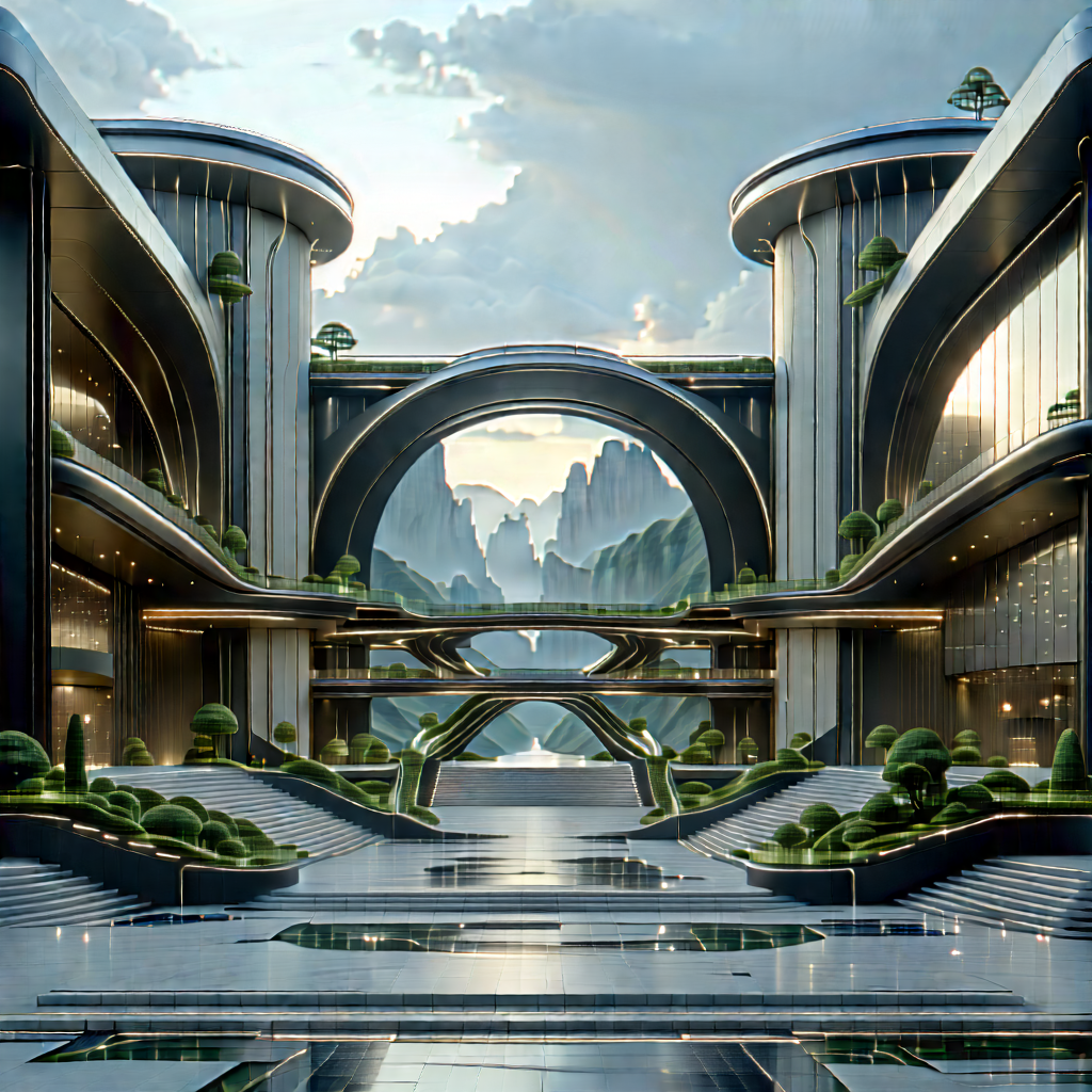 Digital Transformation Visualization With Futuristic City,