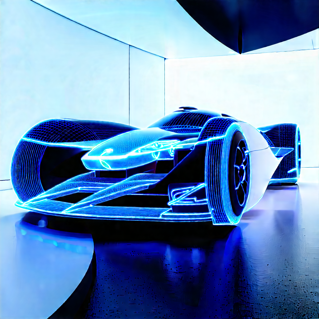 Innovative Electric Vehicle Design With Futuristic Blue