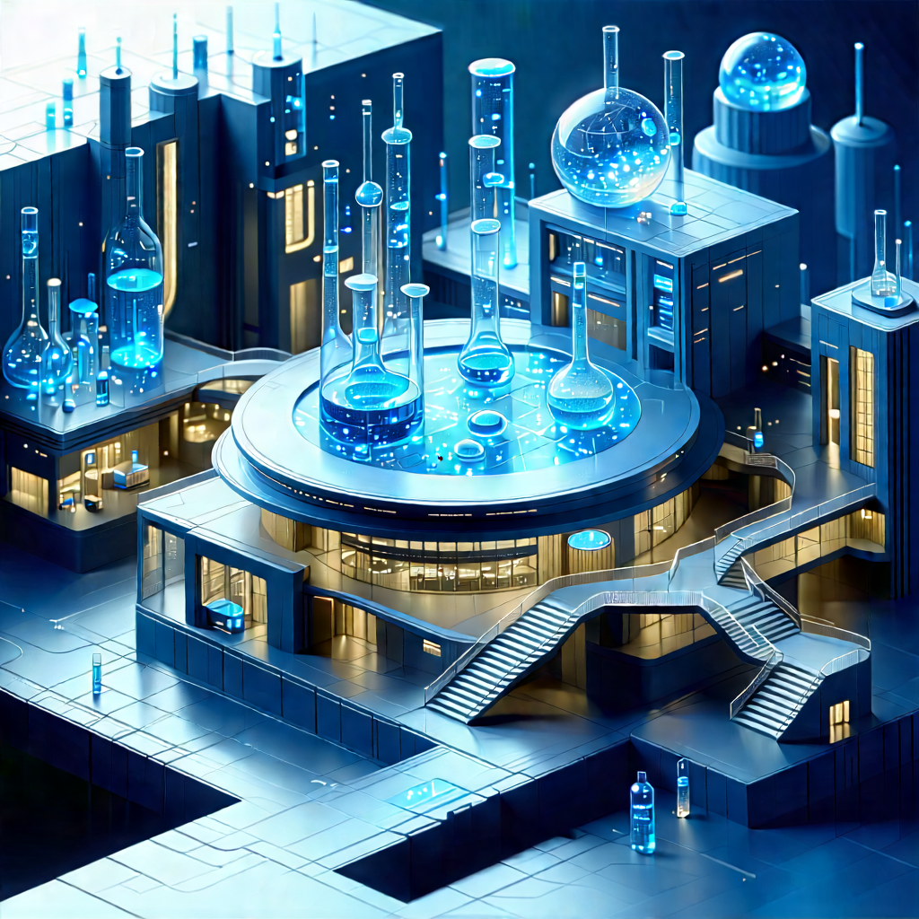 Futuristic Research Laboratory With Image