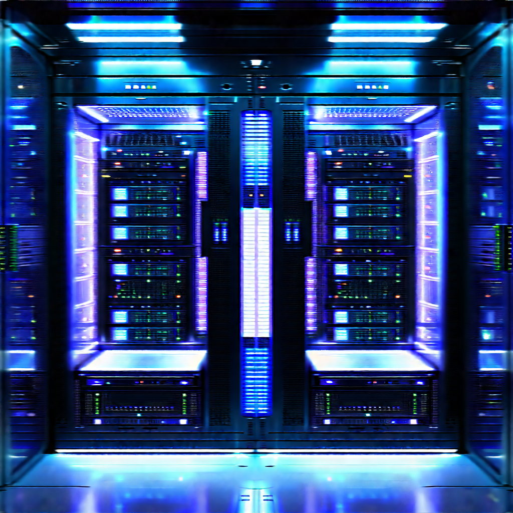 (futuristic:1.32) Server Room With Image, There