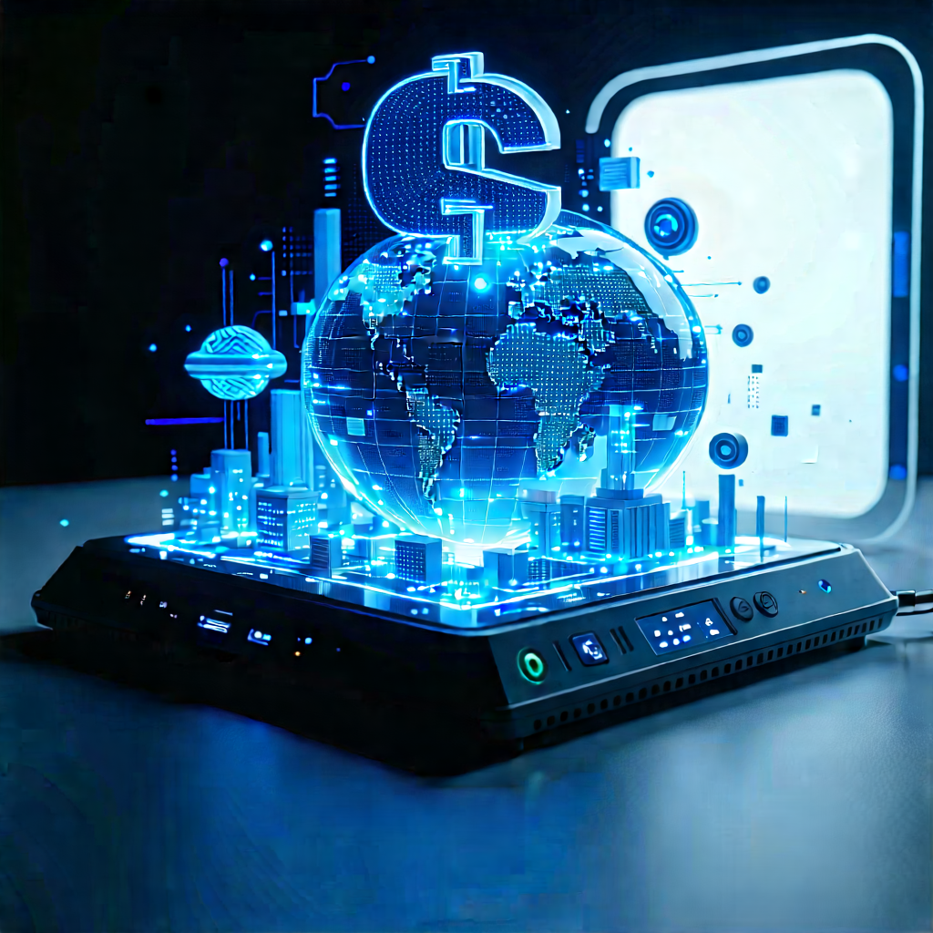 Financial Technology In Tech Office With Computer Monitor