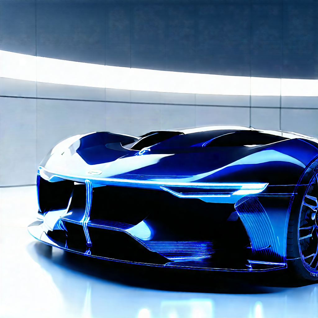 Automotive Technology In Tech Office With Blue Sports