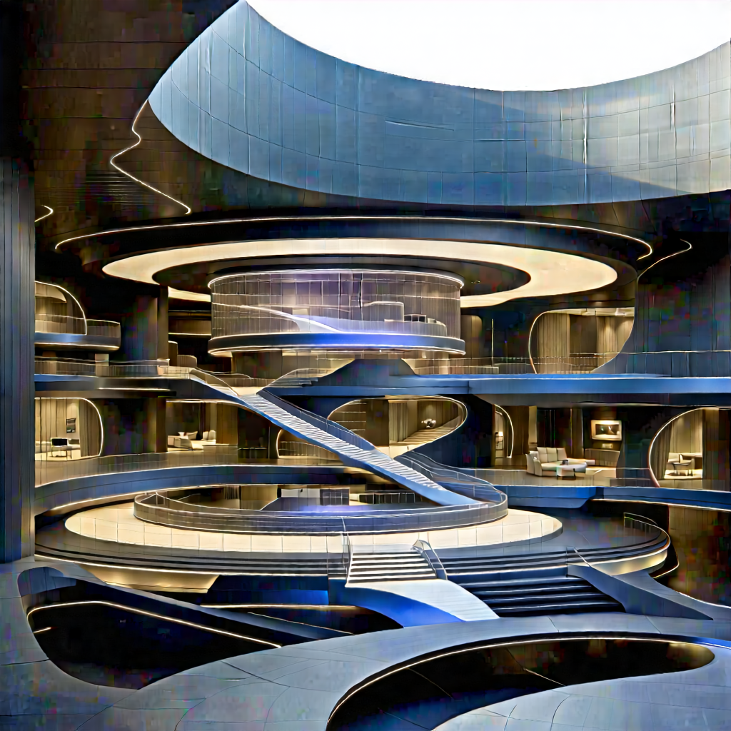 Futuristic Innovation Hub With Large, Modern