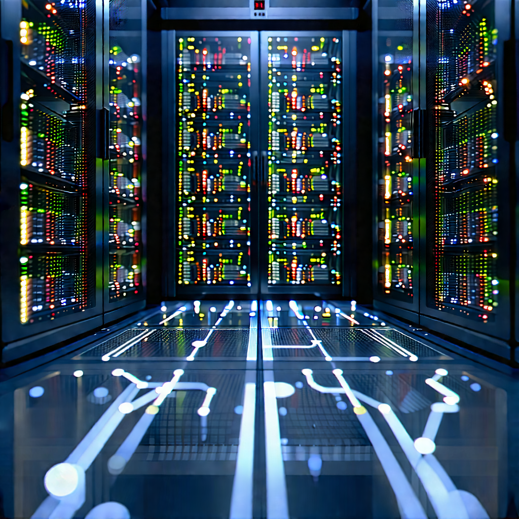 Server rack with data streams