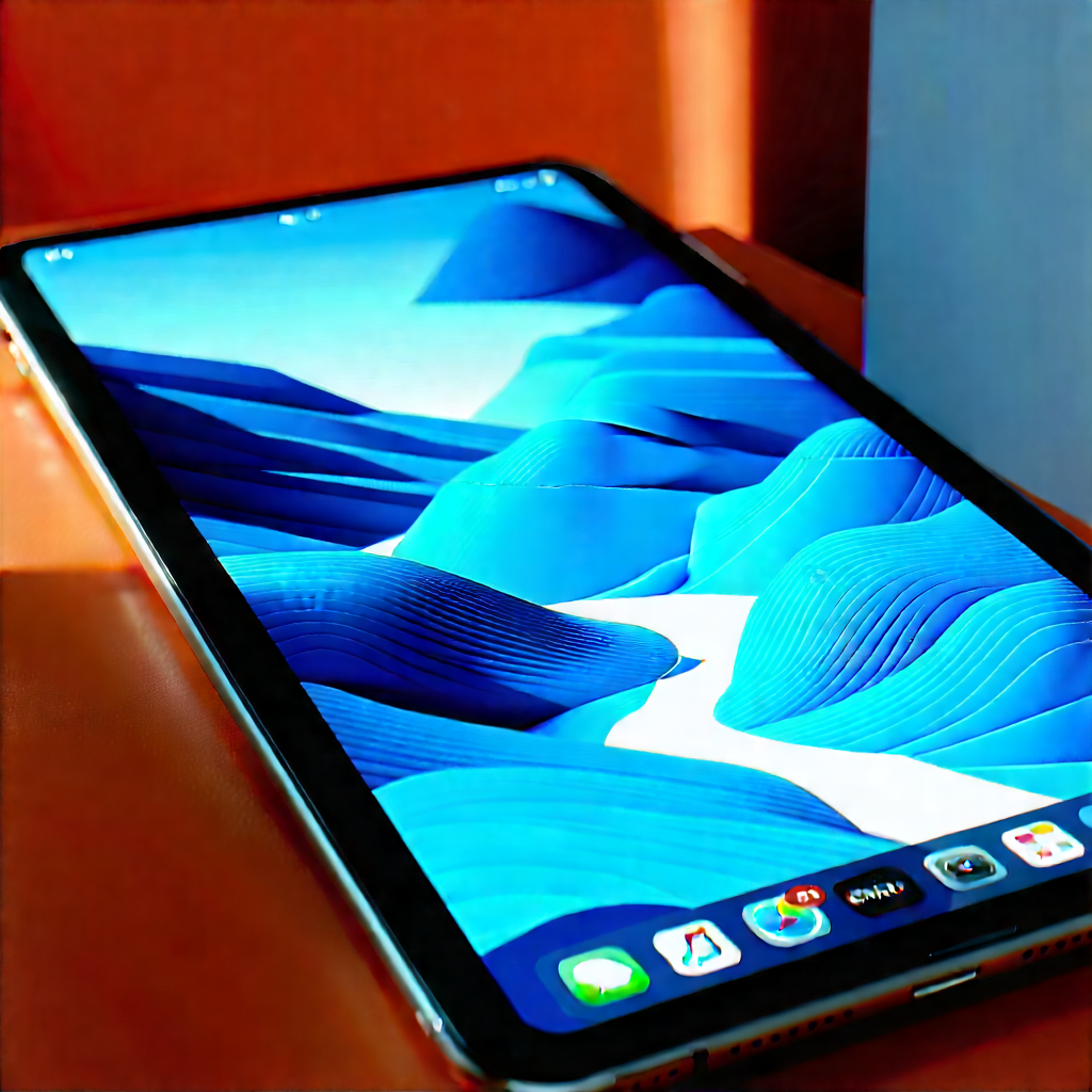 Tablet With Streaming Content With Large, Black
