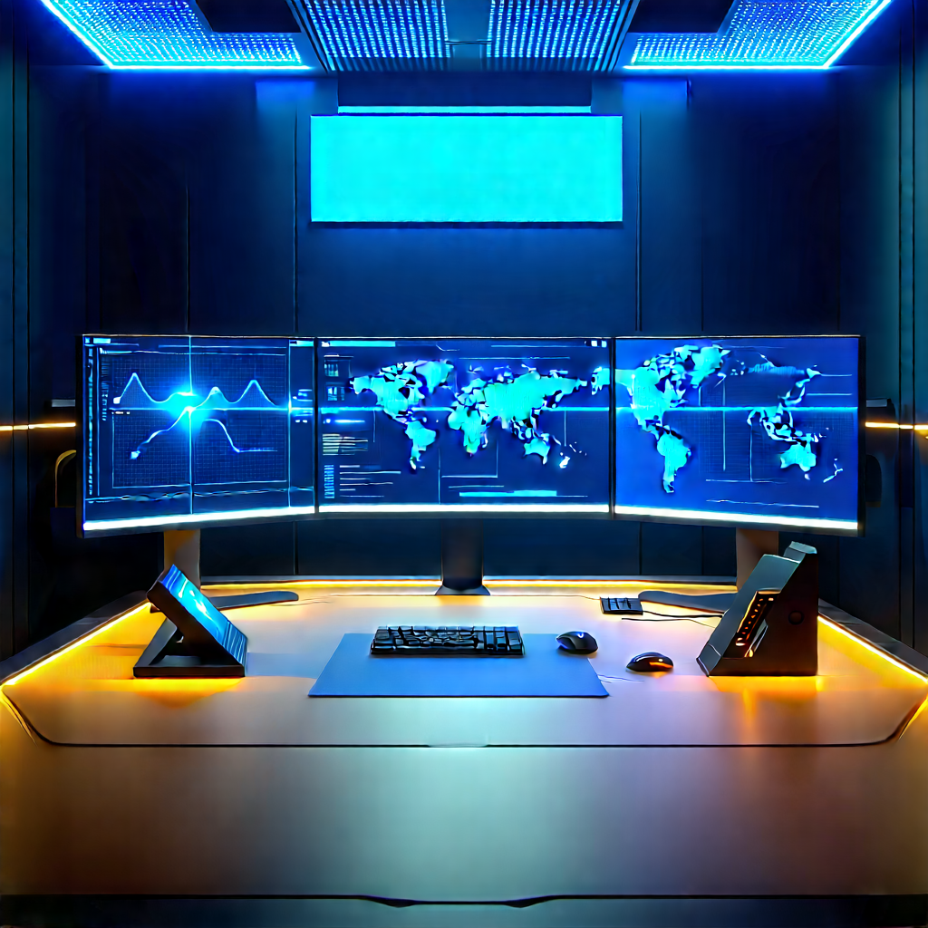 (futuristic:1.21) digital workspace