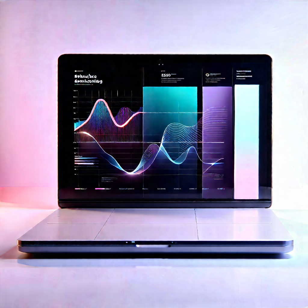Laptop With Data Visualization With Laptop Computer