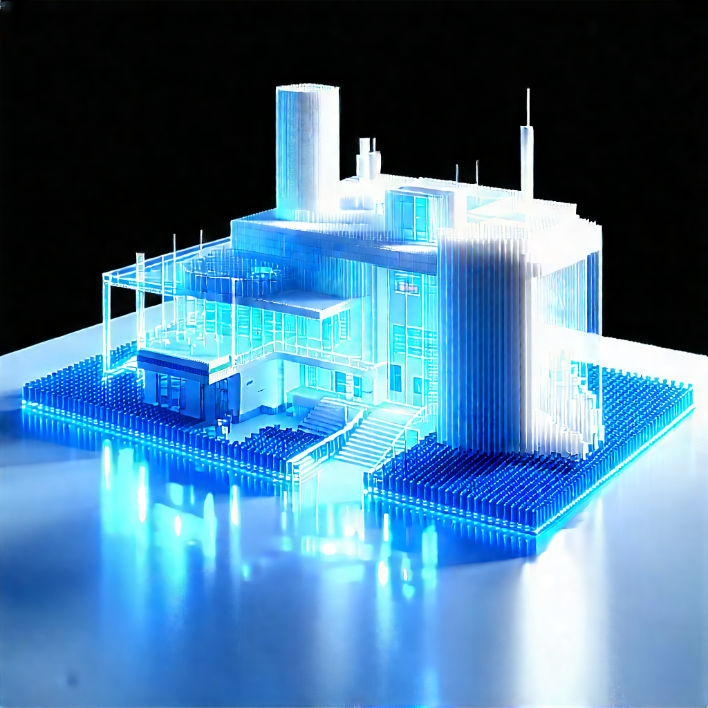 Futuristic Research Laboratory With Blue White