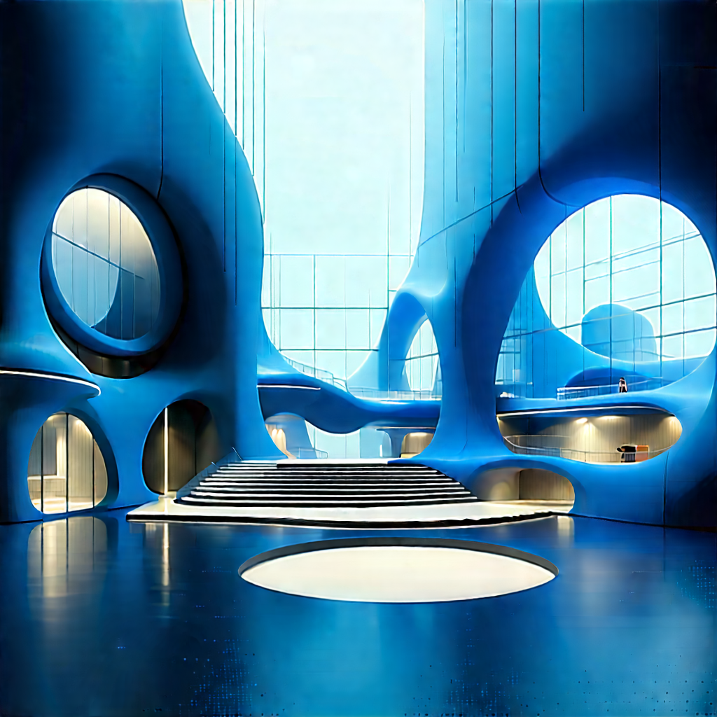 Futuristic Innovation Hub With Black White