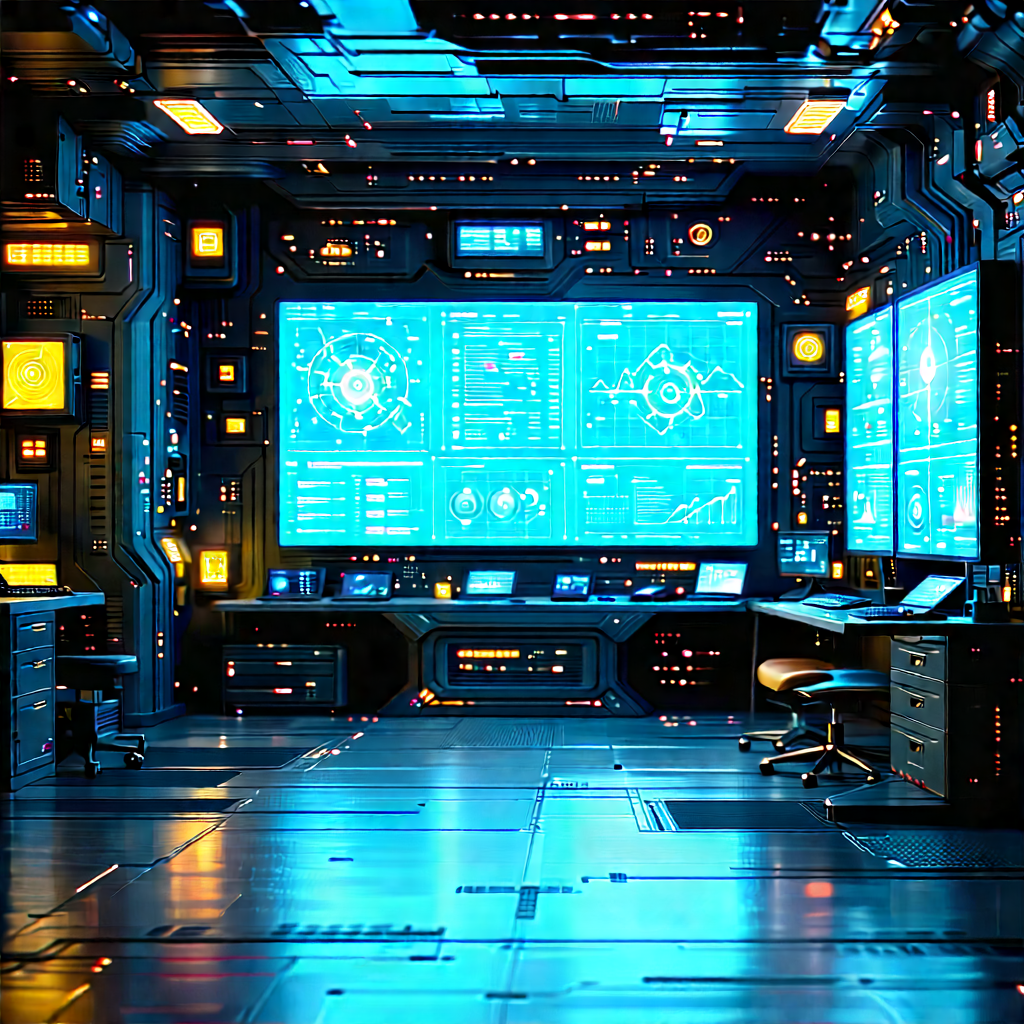 Futuristic Tech Startup Office With Futuristic Setting,