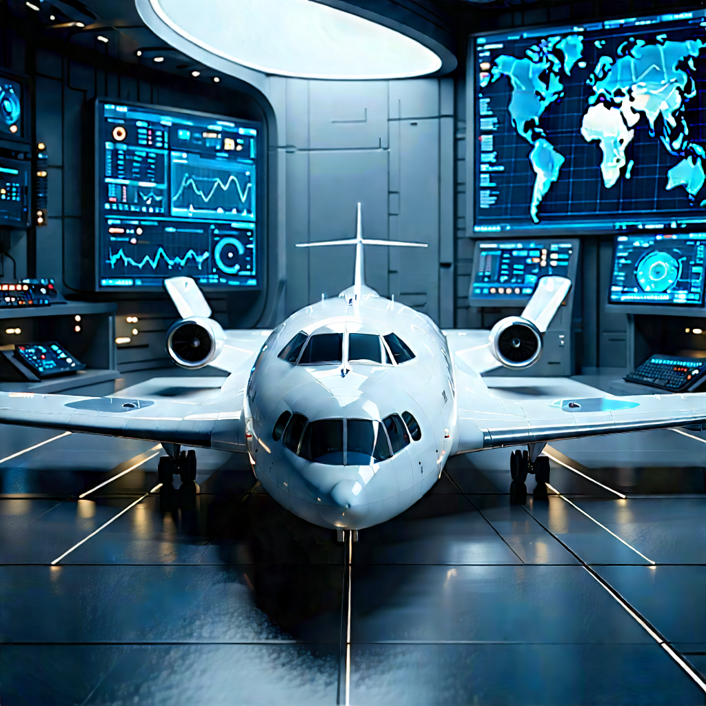 Aerospace Technology In Tech Office With Large White