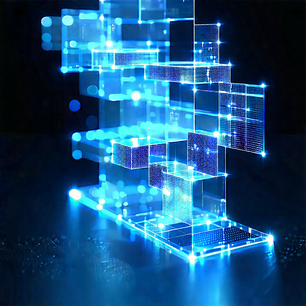 Blockchain Network Visualization With Blue Light