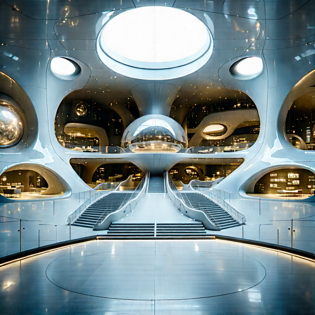 Futuristic innovation hub