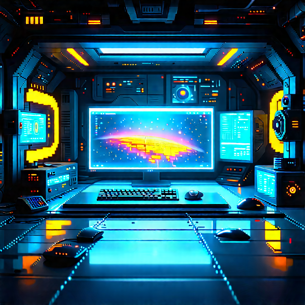Futuristic tech startup office
