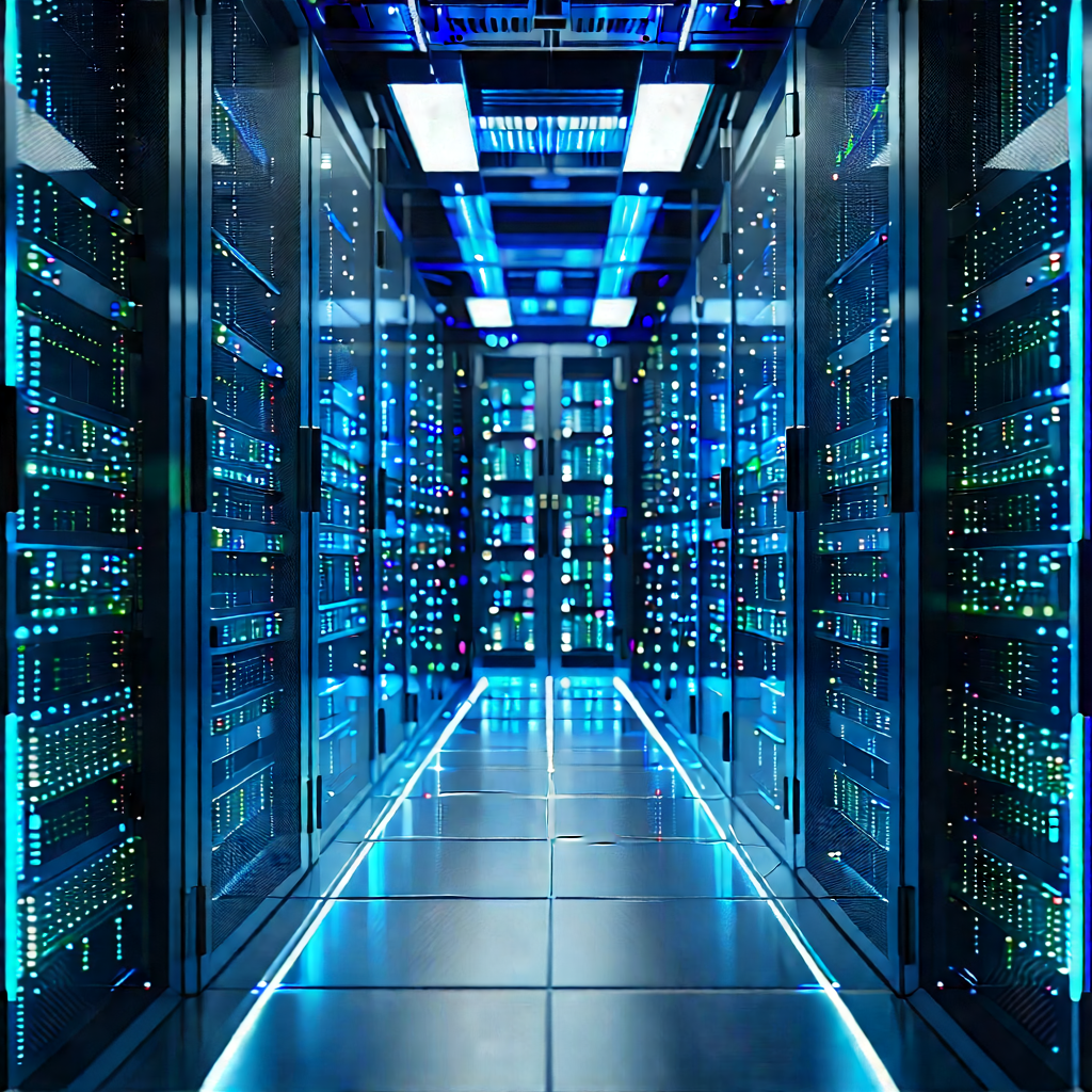 Server rack with data streams