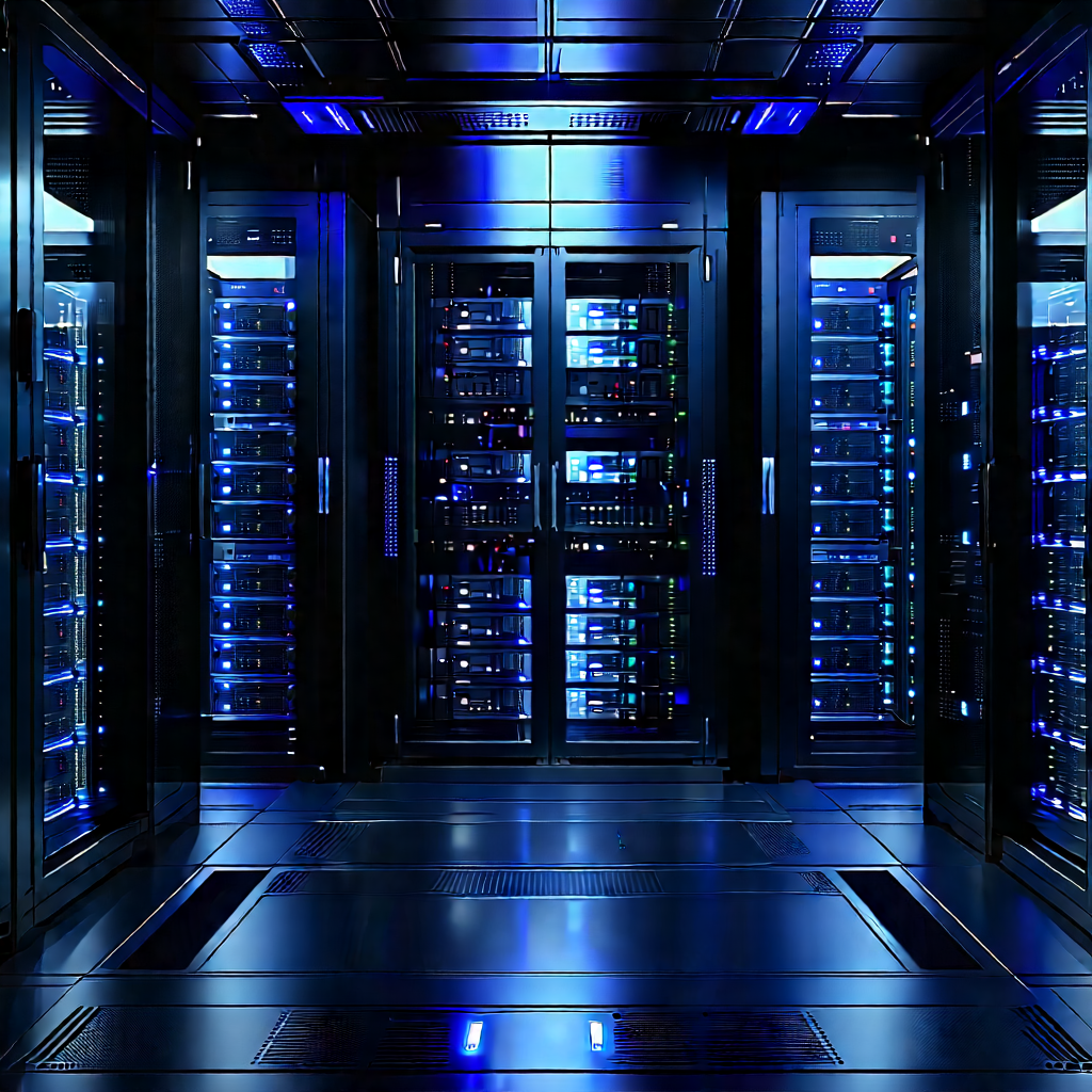 (futuristic:1.35) server room