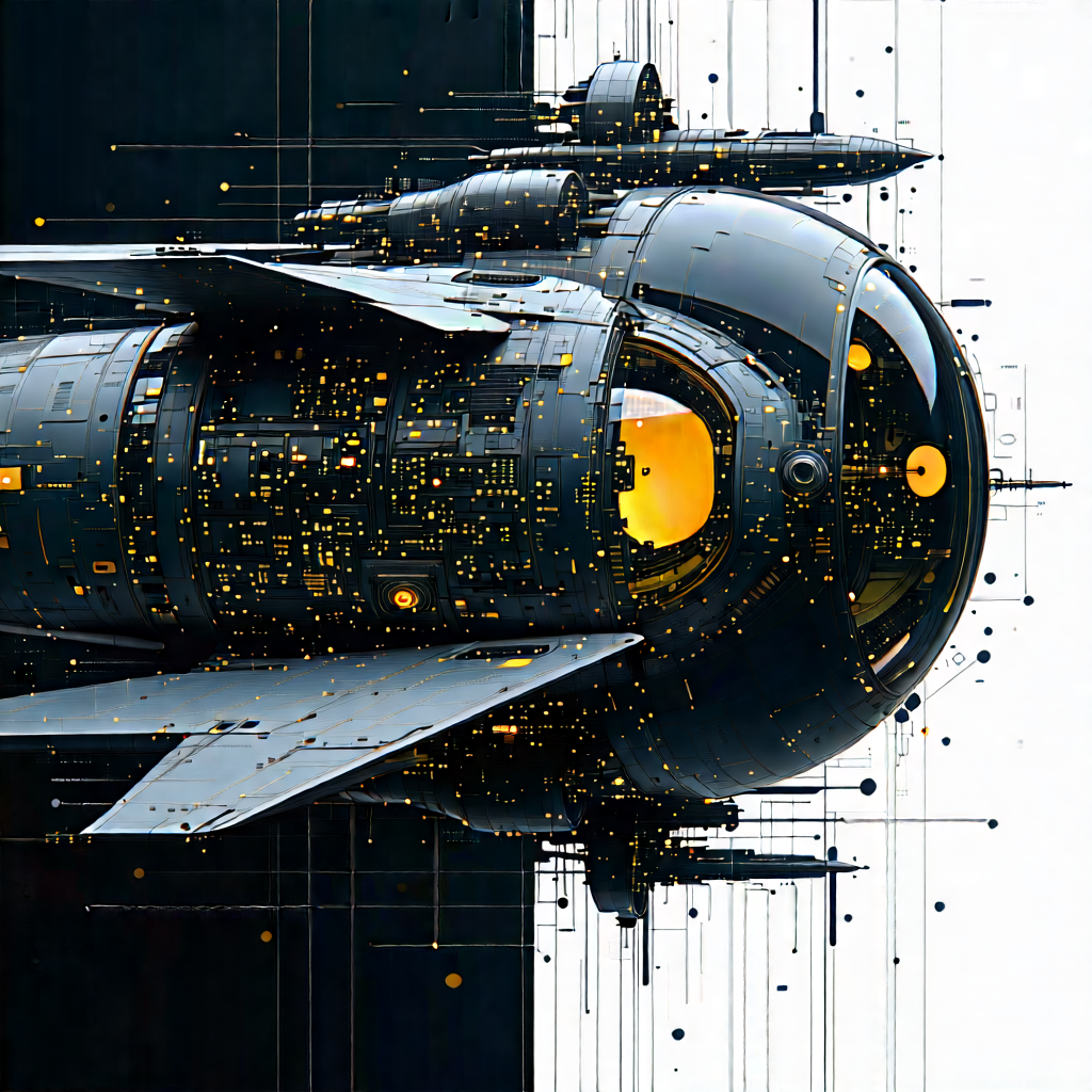 Aerospace Technology In Design Studio With Futuristic Spacecraft