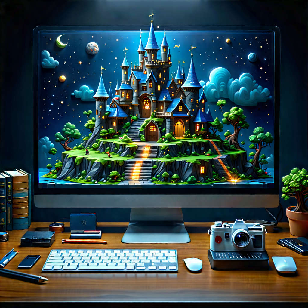 Educational Technology In Tech Office With Computer Monitor