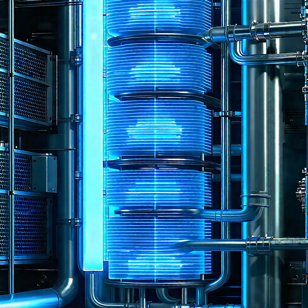 Close-up Of Cooling System With Large Blue