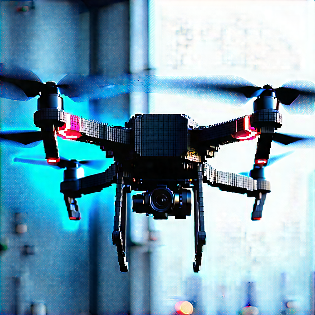 Drone With Streaming Content With Black Drone