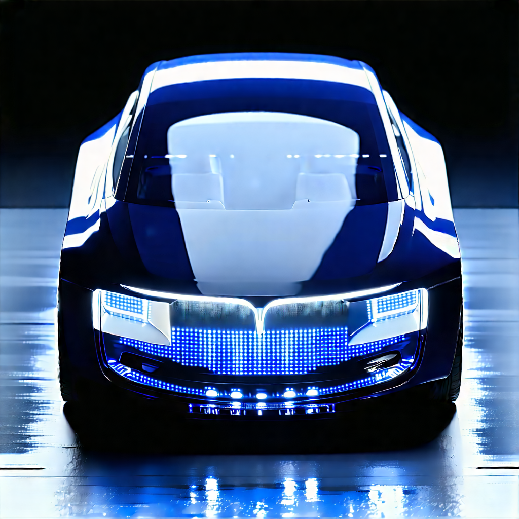 Innovative Electric Vehicle Design With Blue Parked