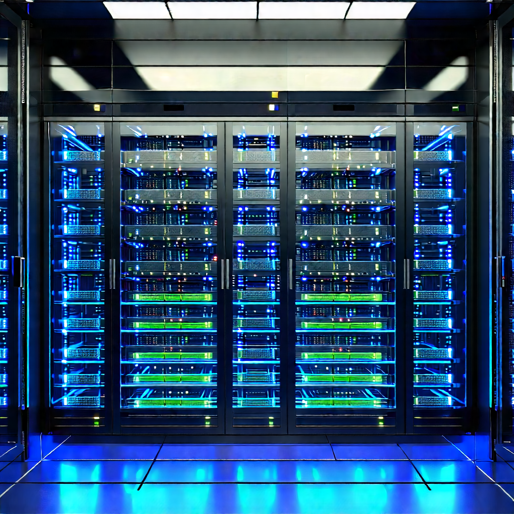 Server rack with digital particles