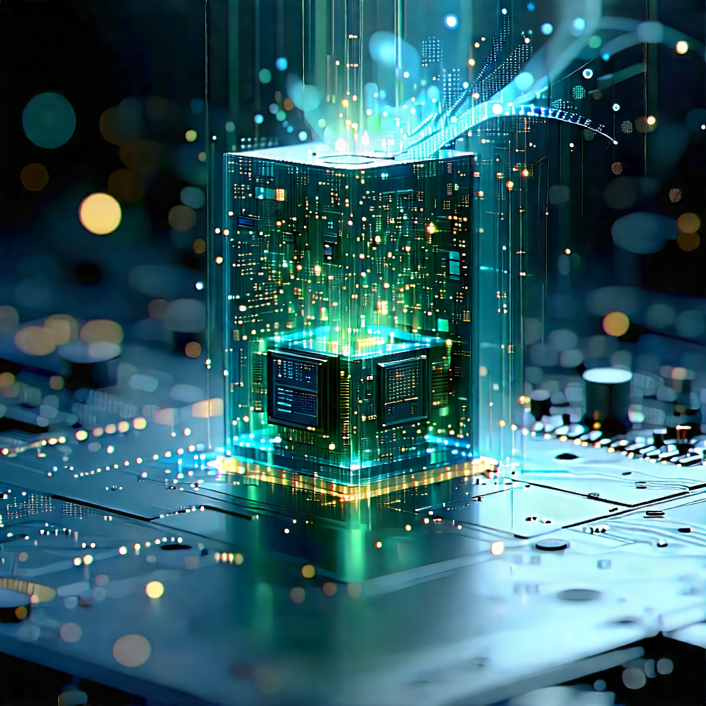 Quantum Computer With (digital:1.34) Particles With Image, There