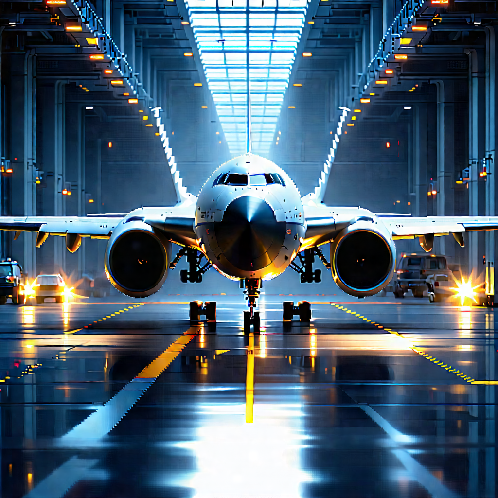 Aerospace Technology In Manufacturing Facility With Large White