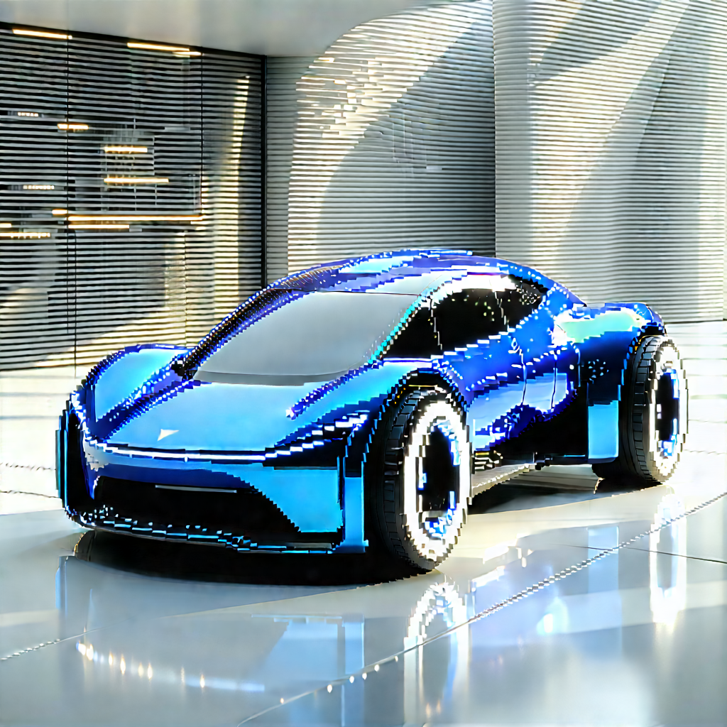 Innovative Electric Vehicle Design With Futuristic Blue