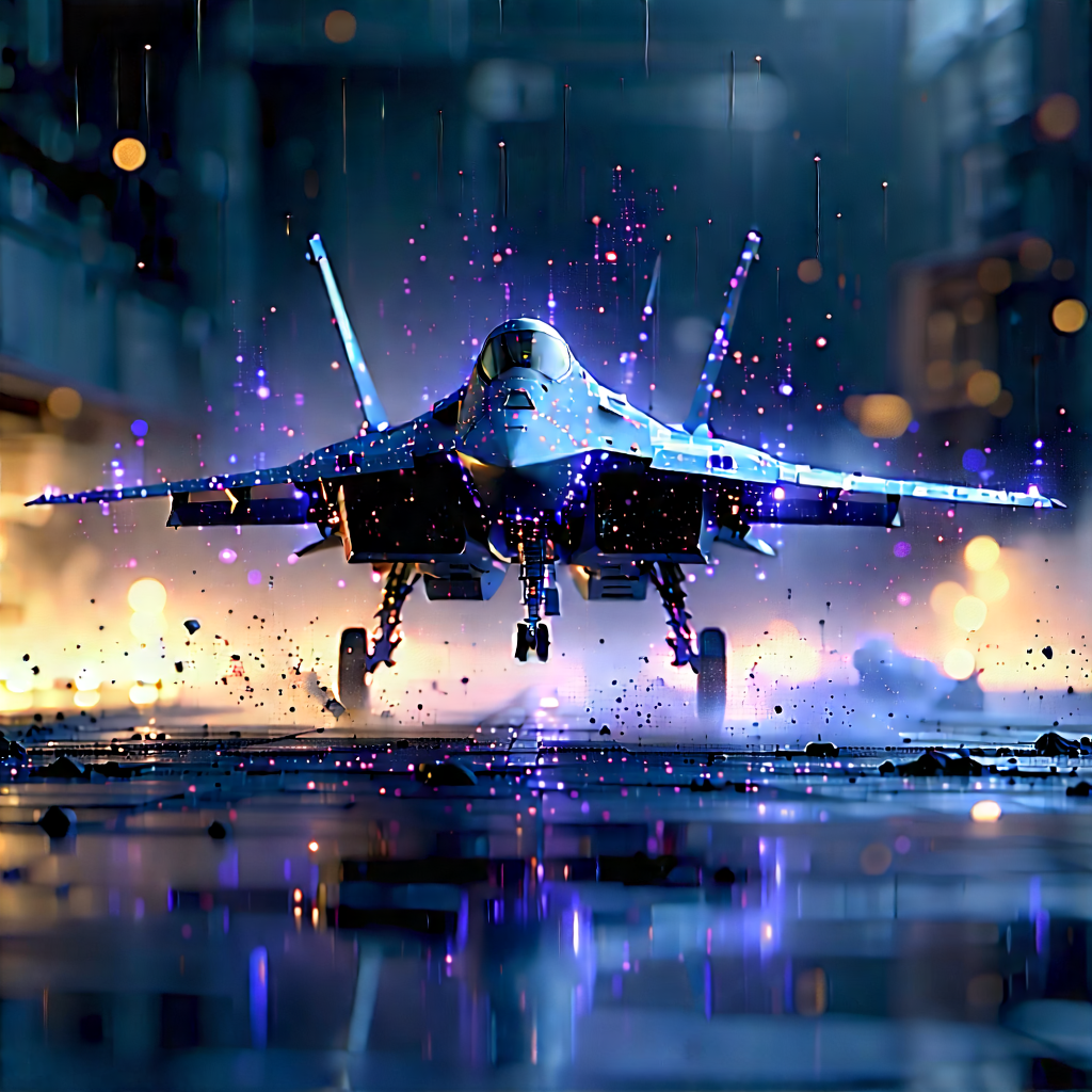 Aerospace Technology In Field Deployment With Futuristic Fighter