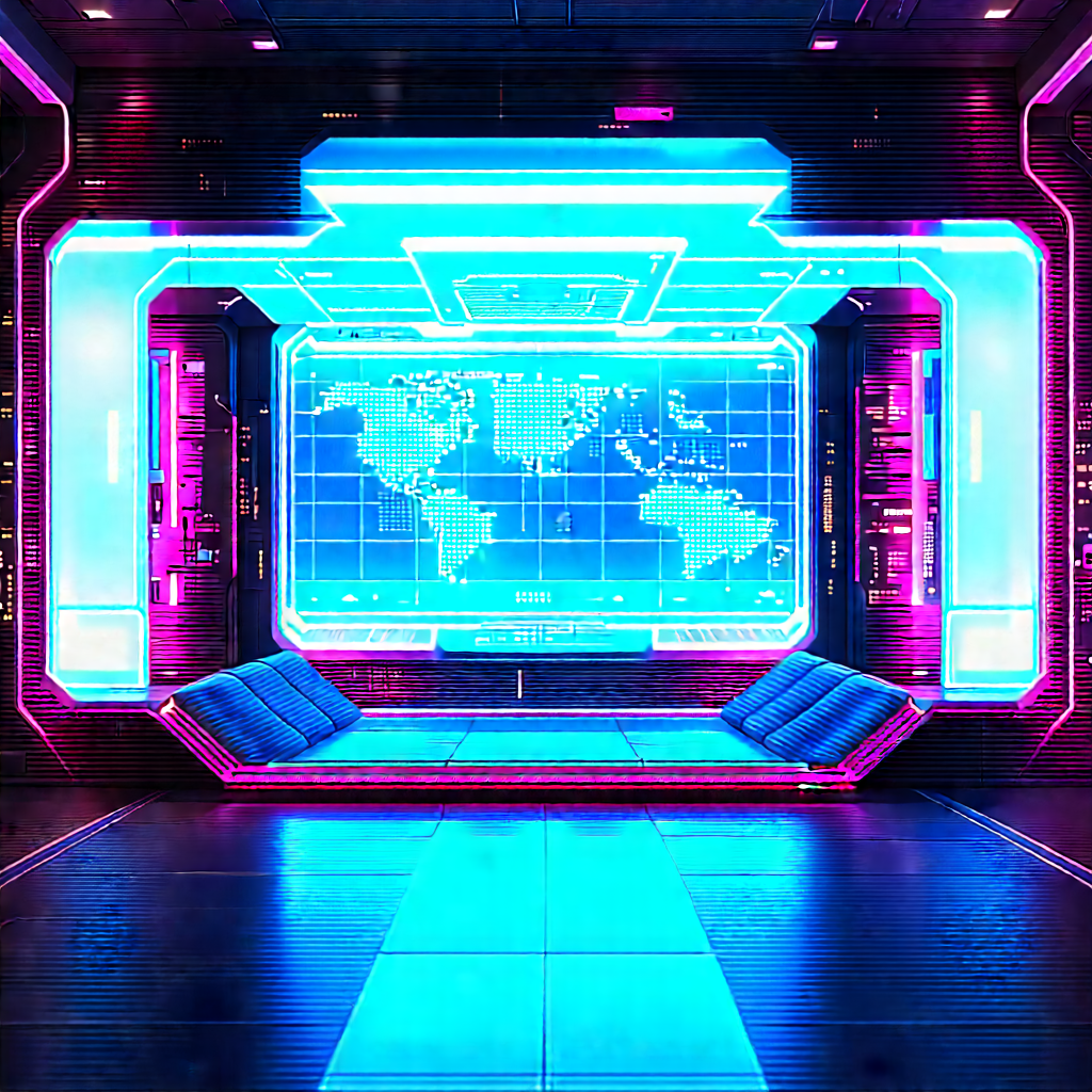 Futuristic Smart Home With Large, Brightly