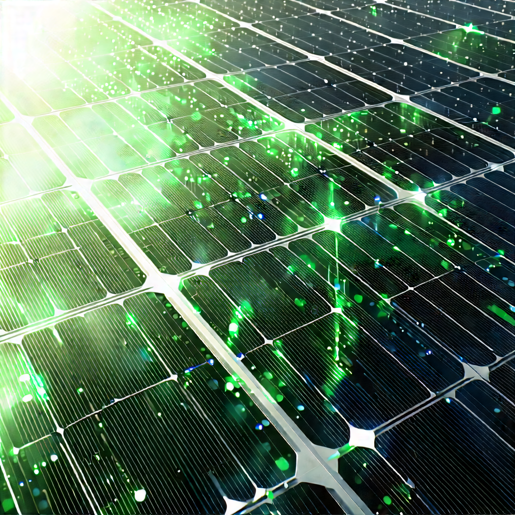 Solar panel with digital particles