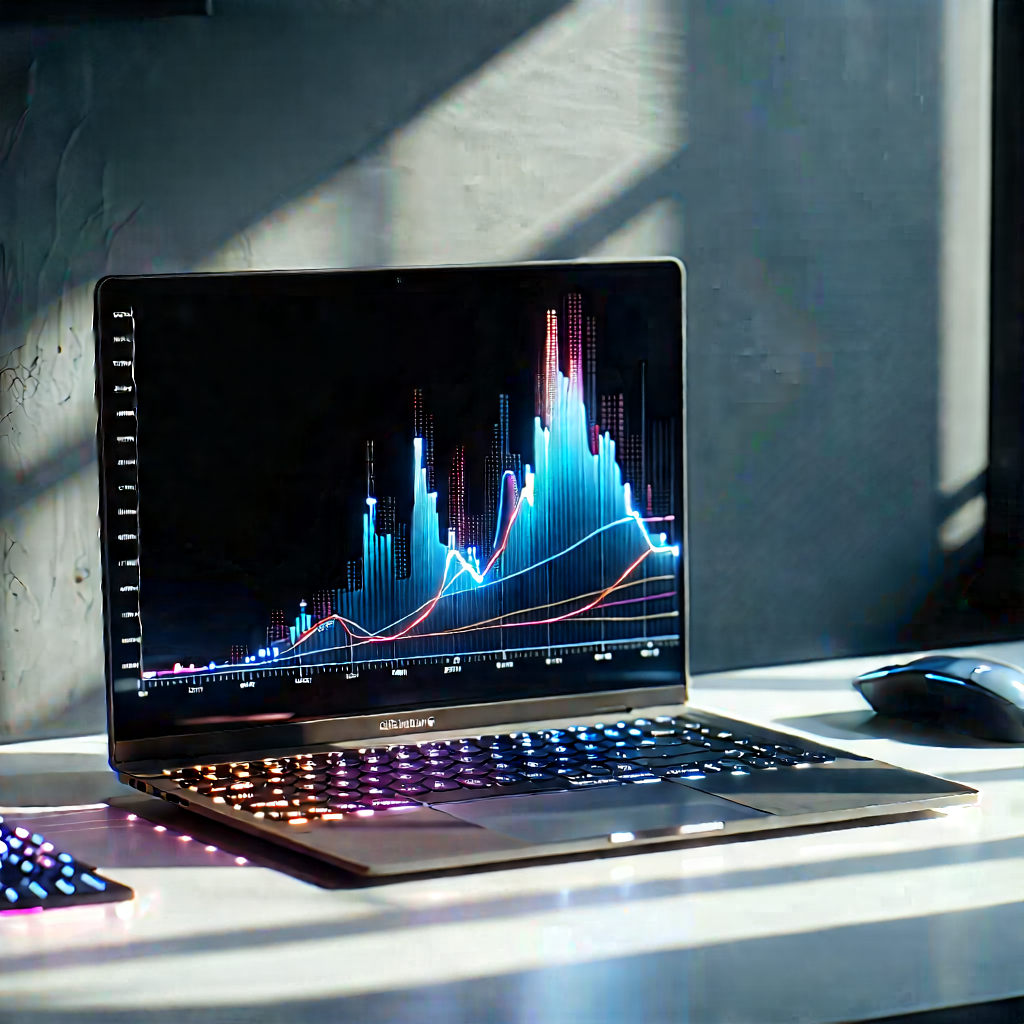 Laptop with data visualization