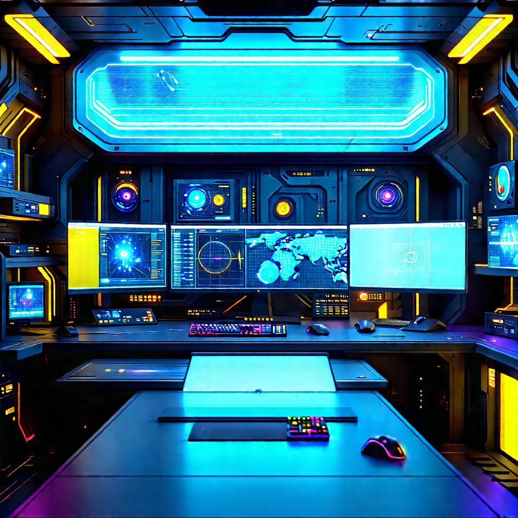 (futuristic:1.43) digital workspace