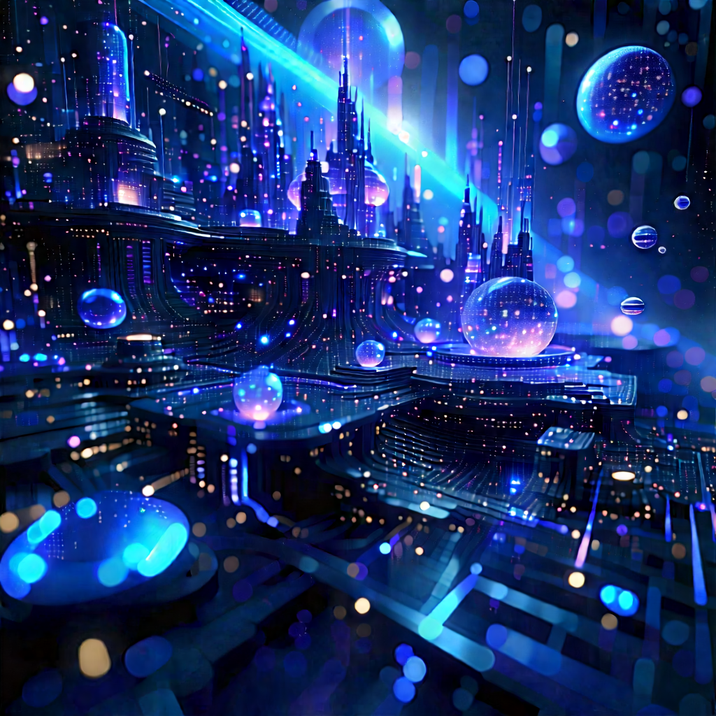 Big Data Visualization With Futuristic Scene,